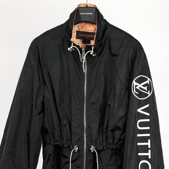Louis Vuitton Noir Nylon Logo-Print Sporty Long Parka - Picture 4 of 16